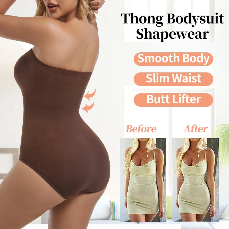 Strapless Compression Shapewear Bodysuit
