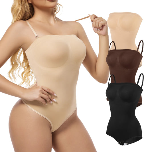 Strapless Compression Shapewear Bodysuit