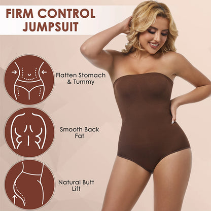 Strapless Compression Shapewear Bodysuit