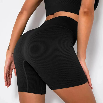Seamless High-Waist Sports Shorts