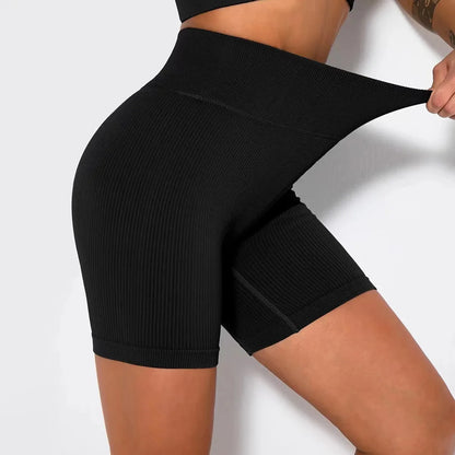 Seamless High-Waist Sports Shorts